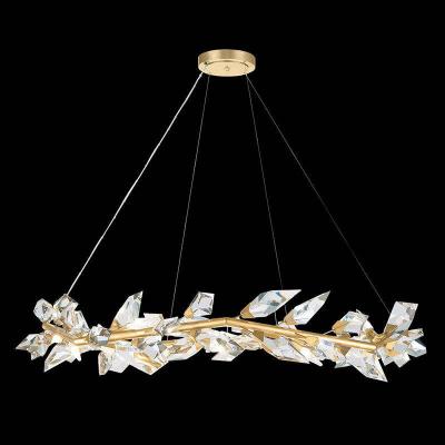 A água do ouro do brilho alto deixa cair Crystal Chandelier Ceiling Light Dimmable