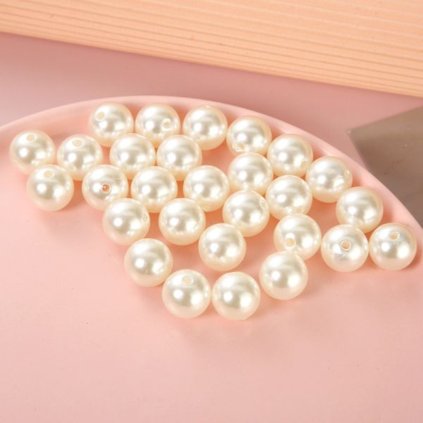 Highlight Abs Imitation Pearl Straight Hole Beading Factory Direct Supply Bag Clothing Accessories Accessories Wholesale