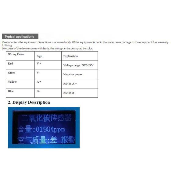 SD5870Bdisplay type indoor air quality infrared CO2 sensor Indoor Air Quality IR CO2 sensor