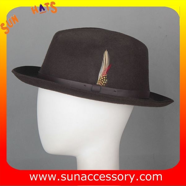 1088 Sun Accessory customized fashion mens fedora hats  wool felt hats