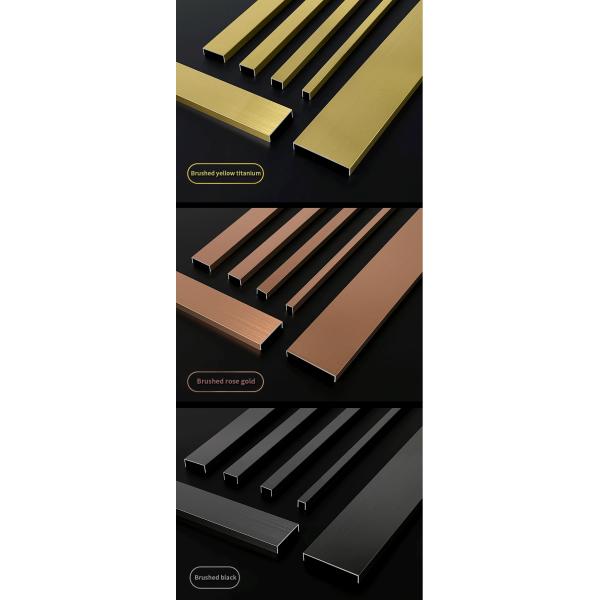 Non-Alloy T-Shaped Tiles Corner Trim Brushed Stainless Steel Metal Tile Trim Strip