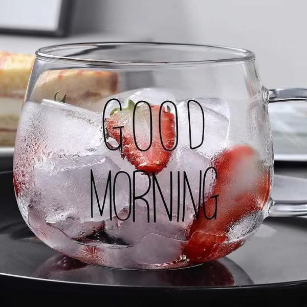 350ml Single Wall Glass Mug High Temperature Resistant Glass Coffee Mugs With Handles