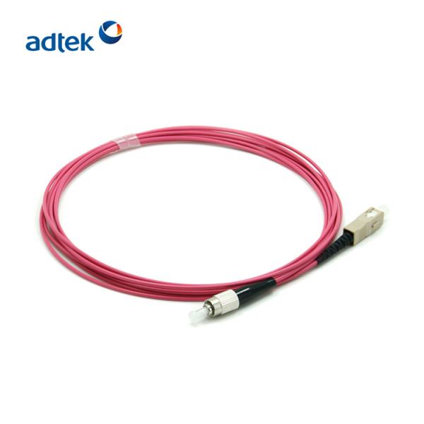 Multimode Simplex FC SC Fiber Patch Cord 2.0mm OM4 PVC / LSZH 3M Fiber Optic Cable