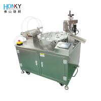 Máquina de enchimento e tampa de garrafas de vidro de óleo essencial de 5 ml com controle elétrico completo para enchimento de óleo de cuidados com a pele