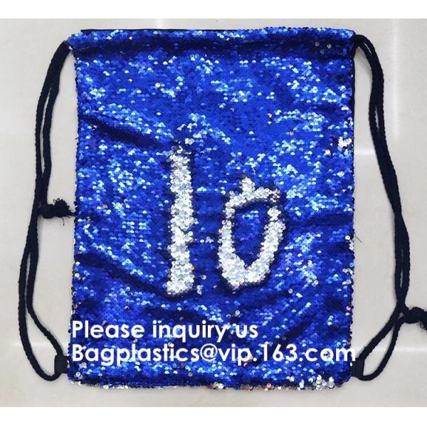 Customized Sublimation Sequins Drawstring Bag Black And White Backpack Bag,Reversible Bling Customized Sequin Drawstring