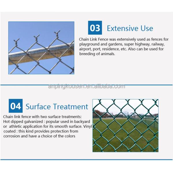 6ft X 50ft ПВХ покрытый оцинкованный стальной цепной ссылки ограждения для промышленных применений