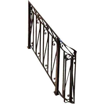 Modern Hotel Aluminium Glass Stair Handrail Wrought Iron Railings For Outside Steps