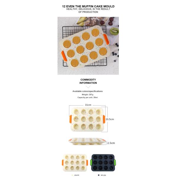 УПРАВЛЕНИЕ ПО САНИТАРНОМУ НАДЗОРУ ЗА КАЧЕСТВОМ ПИЩЕВЫХ ПРОДУКТОВ И МЕДИКАМЕНТОВ одобрило красочный лоток булочки силикона 12 полостей