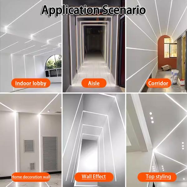 Светодиодный поверхностно-монтируемый линейный свет Алюминиевая канавка Встроенный потолок Линейный свет Скрытый U-образный черный линейный свет