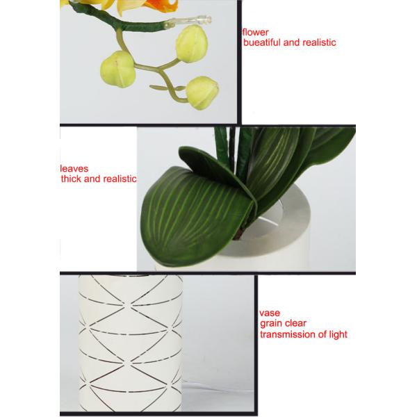 LED simulation Phalaenopsis vase lamp interior decorator warm light small night light seven color flowers
