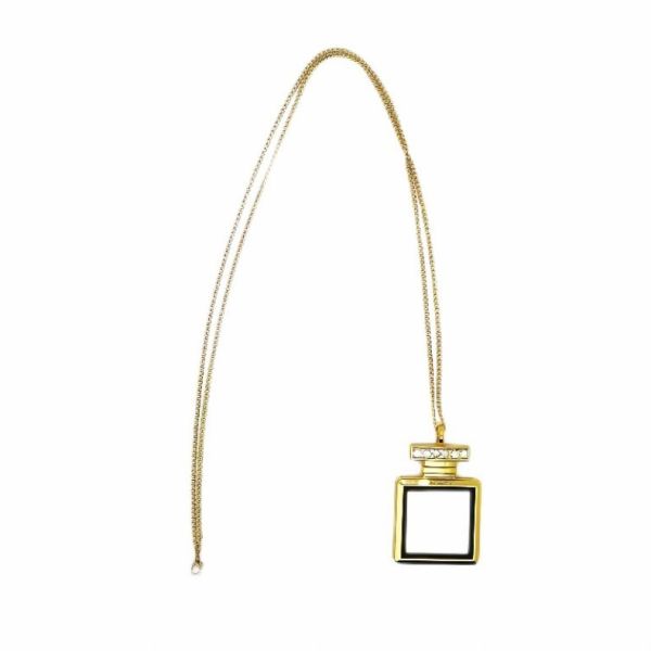 Creative Double Sided Printing Perfume Bottle Sublimation Necklace Blanks Gold And Silver Color