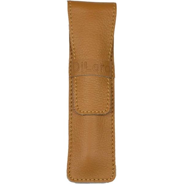 Single Pen Case Holder Sleeve Thick Buffalo Full Grain Leather (Buffalo Light Tan)
