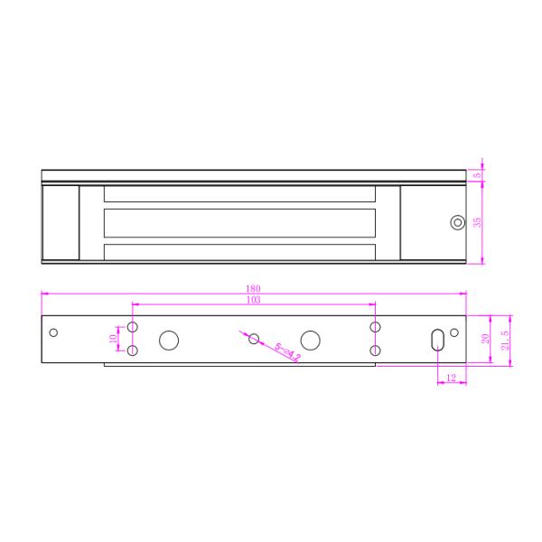 11.5mm Plate 300lbs 380mA Electromagnetic Locks With LED
