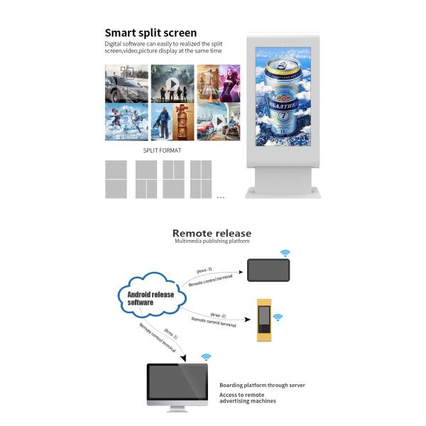 Kiosque extérieur lisible de Signage de Digital de lumière du soleil de 75 pouces avec Wifi 4G