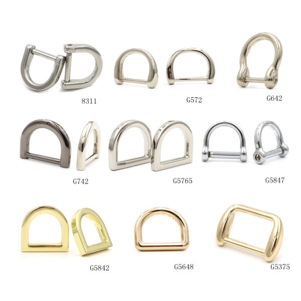 Light Gold Plated Seamless Die Cast Metal Round Wire D Ring 20mm Bag Strap Connector Buckle