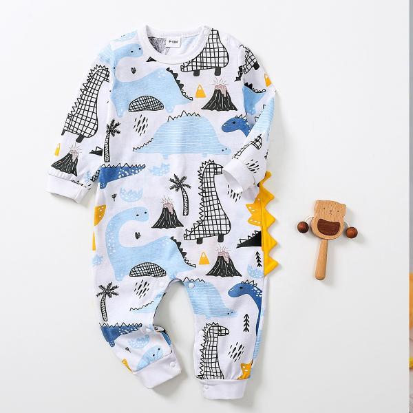 Customized Design Cotton Spandex Baby jumpsuit Romper Newborn Long Sleeve Plain Organic Cotton Baby Bodysuit Pajamas