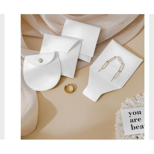 Customized LOGO White Velvet Bag Jewelry Accessories Thickened Snap Button Bag Anti-Oxidation Jewelry Storage Bag