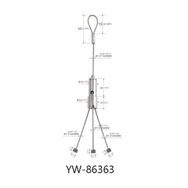 Adjustable Gripper Led Panel Light Suspension Kit With Three Stopper Legs YW86363