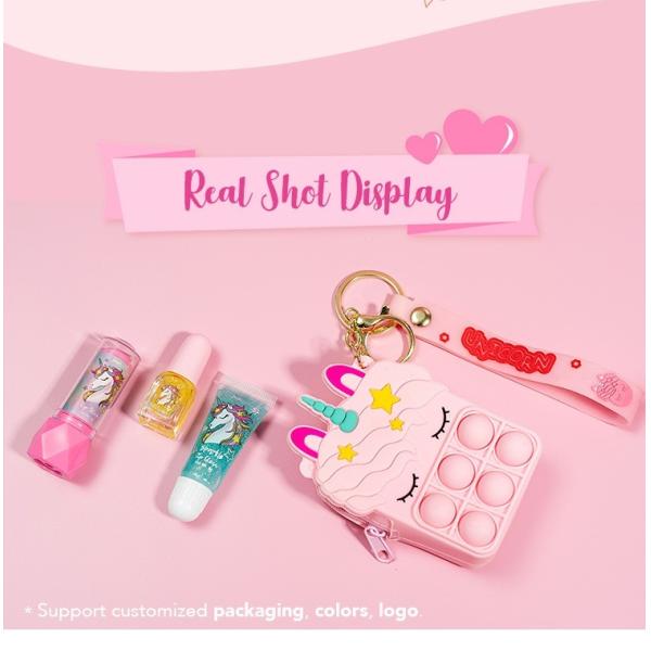 Customization Kids Makeup Kit Makeup Toys For 5 Year Olds With Pop It Purse