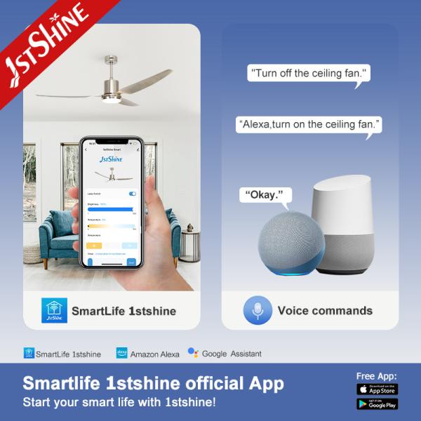 Modern Design 3 Blades 6 Speeds and Remote Control Ceiling Fan with LED Light by 1stshine