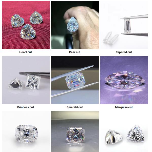 Драгоценный камень форма овальная 2-10ct Белый круглый резкий свободный мойсанит для обручальных колец