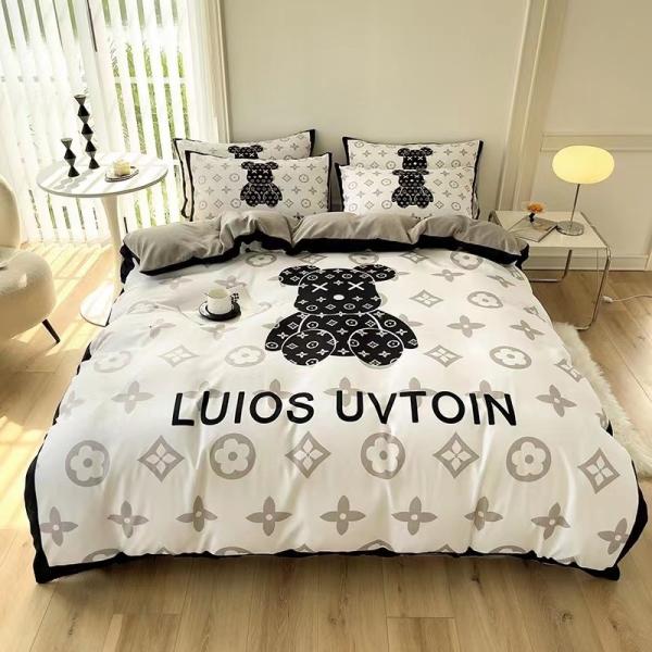 Hogar Hotel Hospital Escuela Impreso Diseñador Oso Blanco 100% IV Polyester Set de ropa de cama