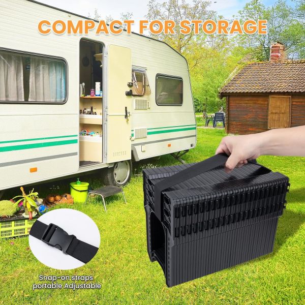 15ft Plastic PP Black RV Sewer Hose Support for Easy Installation on Camper Sewer Hose Brackets RV Plastic Accessories