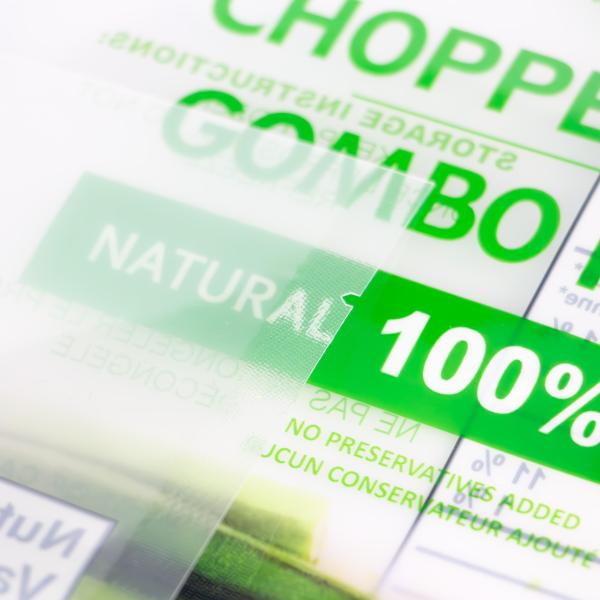 Impresión digital personalizada Transparente de 1 libra Envasado de okra picado Bolsa de plástico Bolsa de vacío vegetal