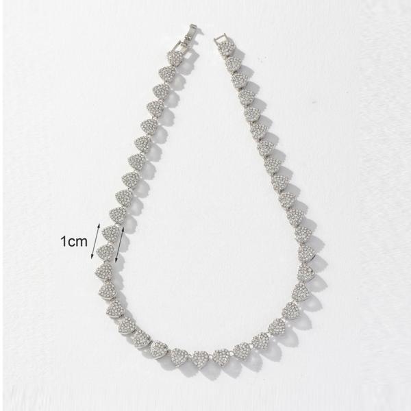 Fashion Heart Necklace Hiphop Cuban Chain Necklace For Women Men Hip Hop Rapper Jewelry Gifts