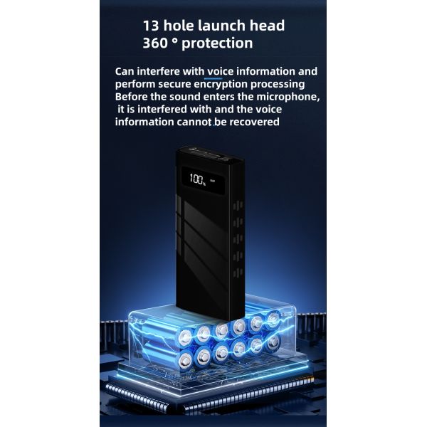 Function Security Display Portable Power Bank Style 9000mah for Long Time Audio Recording and AntiVoice Recorder Defense
