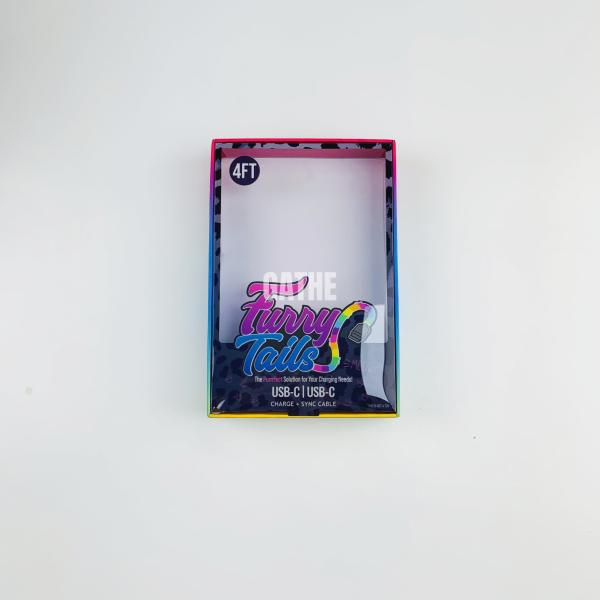 Custom Box Design PVC Plastic Clear Box with Window Display Electronic Products Packaging Boxes for Charger USB Data Cable