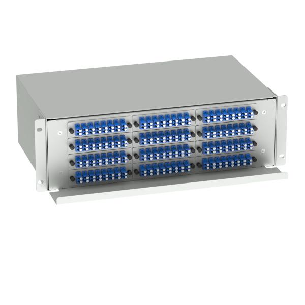 Data Center LC Type 192 Ports Optic Fiber Distribution Patchpanel Fiber Optic Equipment WHITE