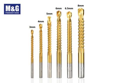 HSS 6pcs 3-8mm Titanium Coated Twist Saw Drill Bit set For Metal Drilling