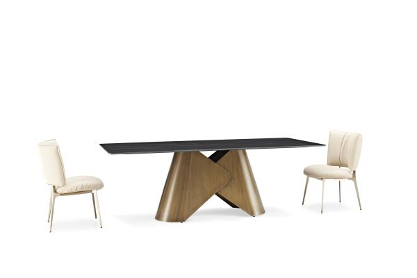 Modern Luxury Nordic Home Restaurant Dining Room Furniture Set Metal Legs Marble Top Rectangle Dining Table