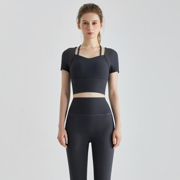                  2023 New Yoga Clothing Set Summer Fashion Fine Thread Outside to Wear Fitness Running Sportswear Set Two-Piece             