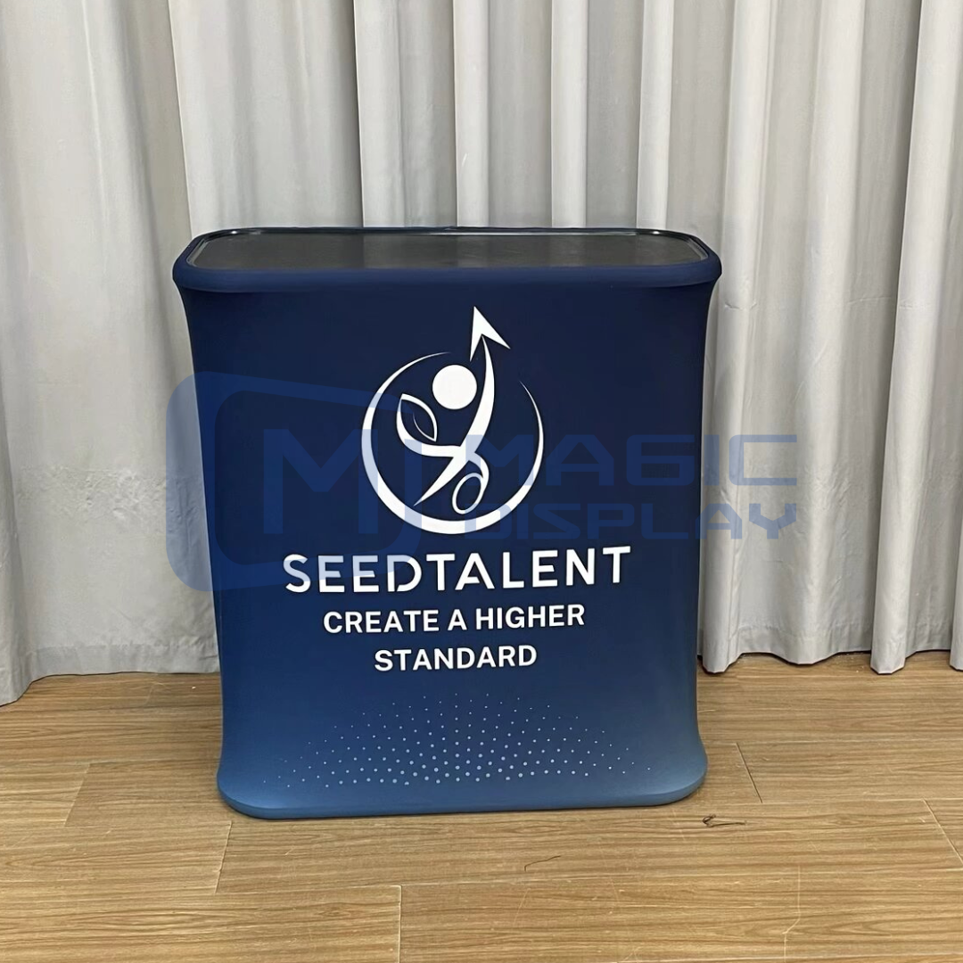 Fabric Portable Trade Show Podium Counter 31X38in Gopher Pop Up Counter