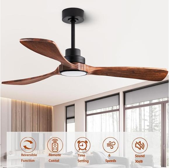 Ventilateur de plafond électrique de style classique, décoratif à 3 lames, ventilateur de plafond moderne