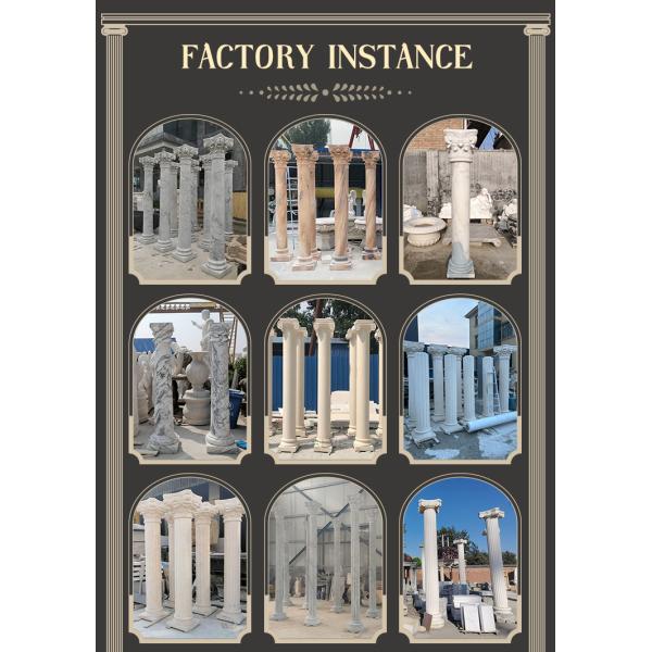 White Marble Man Statue Column Natural Stone Roman Columns Pillar Decorative Classic Building Design Luxury