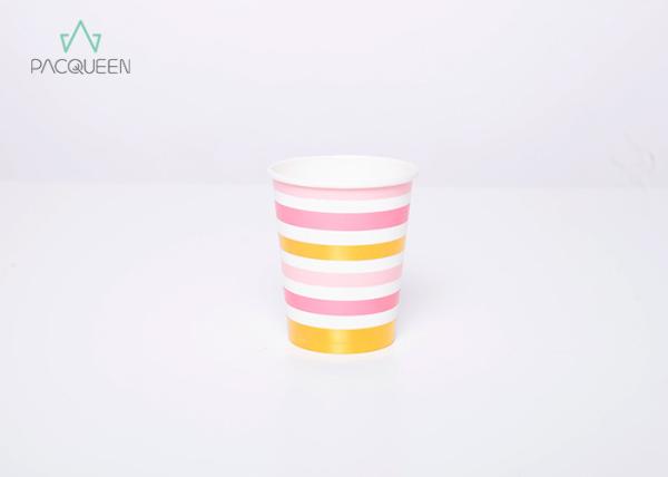 Party / Wedding Decorative Paper Cups , Paper Takeaway Cups Metallic Gold Stamping