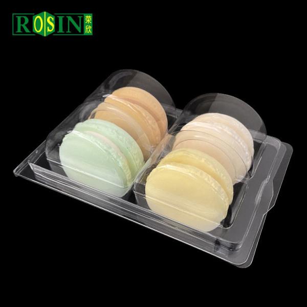 4 Cavity Clear Plastic Macaron Trays Clamshell Packaging Container