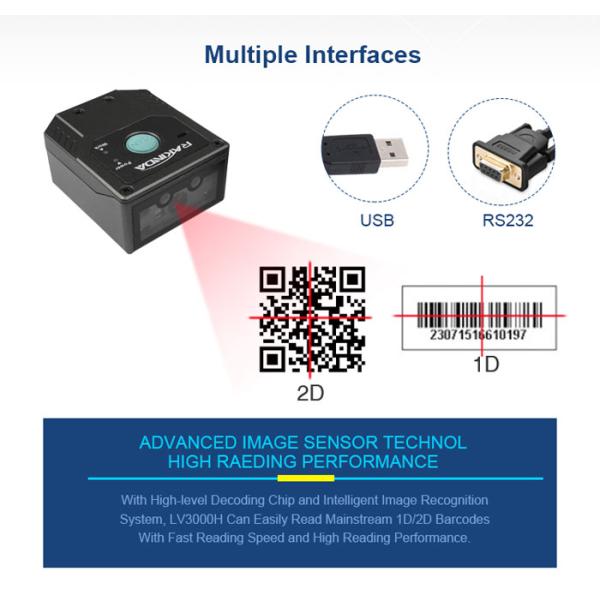 LV3000H High Precision USB Interface 1D 2D Barcode Scanner for ATM with Fast Speed to Scan Aztec