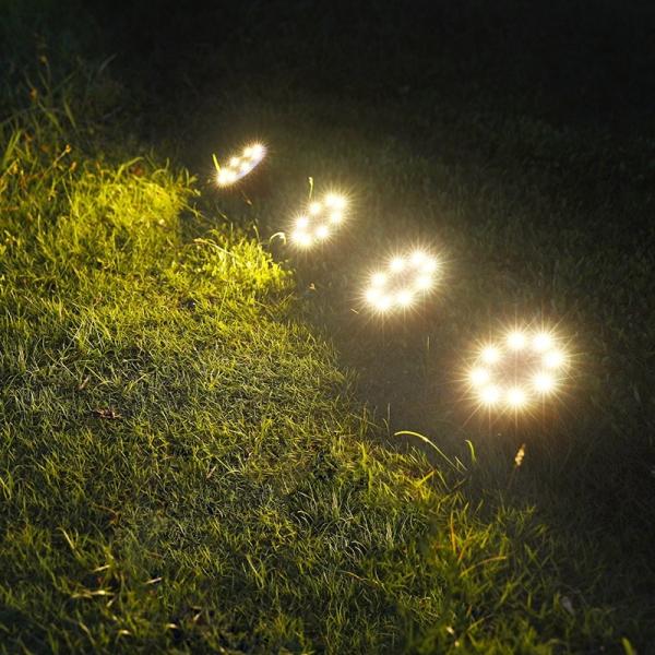 Buried Type LED Solar Ground Lights For Floor Deck Stake Lighting With 8 LEDs