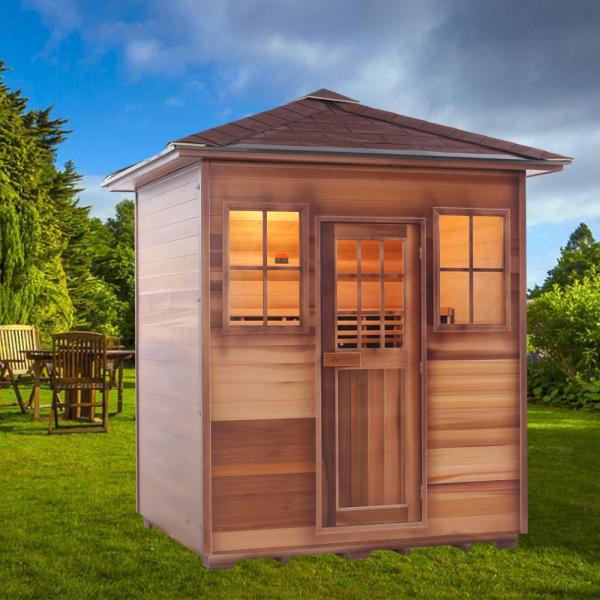 Traditional Canadian Hemlock 3 - 4 Person Dry Sauna Outdoor