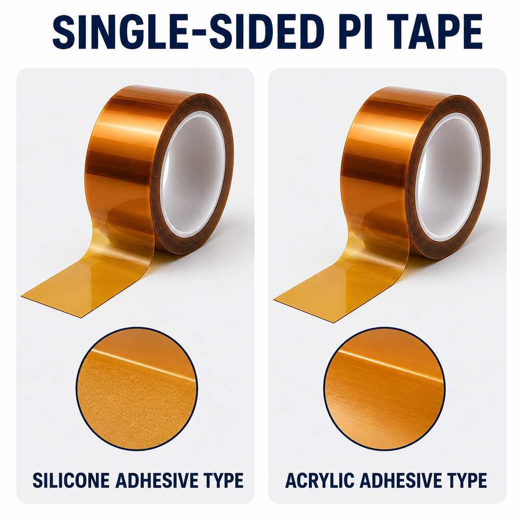 Single-Sided Polyimide Tape (PI Film Tape / Polyimide Adhesive Tape) – Silicone Adhesive for High-Temperature PCB Solder Masking, Electrical Insulation and Wrapping