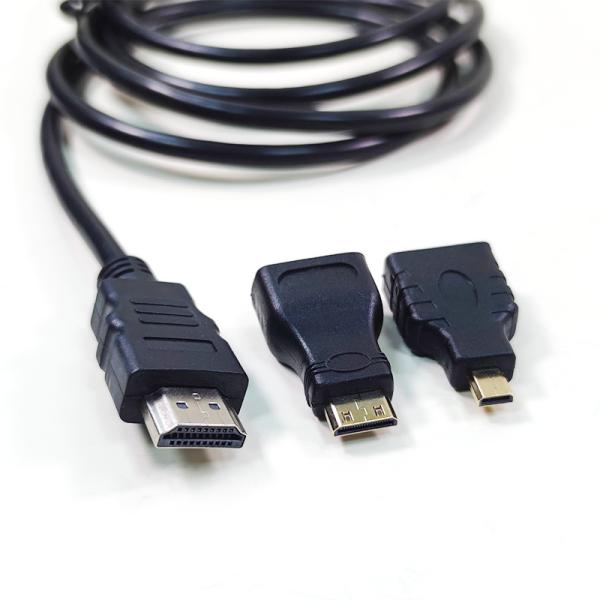 1.5m HDMI 3-in-1 Cable Mini Micro to HDMI Male-Male Gold Connector