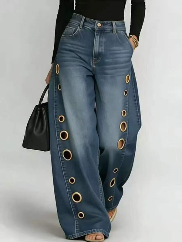 Low Waist Light Blue Spring 2026 Casual Pants Custom (9958-2)