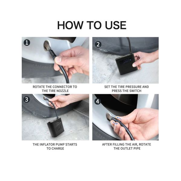 12V Car Tire Inflator 101 - 150Psi Portable Digital Air Compressor