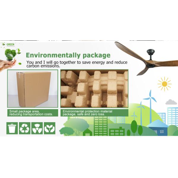 Ventilador de teto de 60 polegadas de madeira maciça com controle remoto e cores multicoloridas