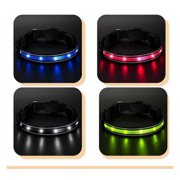 Soft Comfortable Advantage Custom Led Dog Collar with Tracker Case Waterproof Light