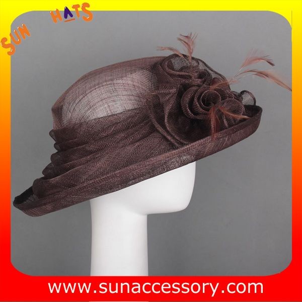 New design elegant Church sinamay hats for women ,Sinamay wide brim church hat